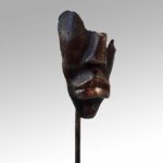 Sculpture en bronze, fragment de visage ethnique créée par Les Hélènes à Antibes - Pièce unique