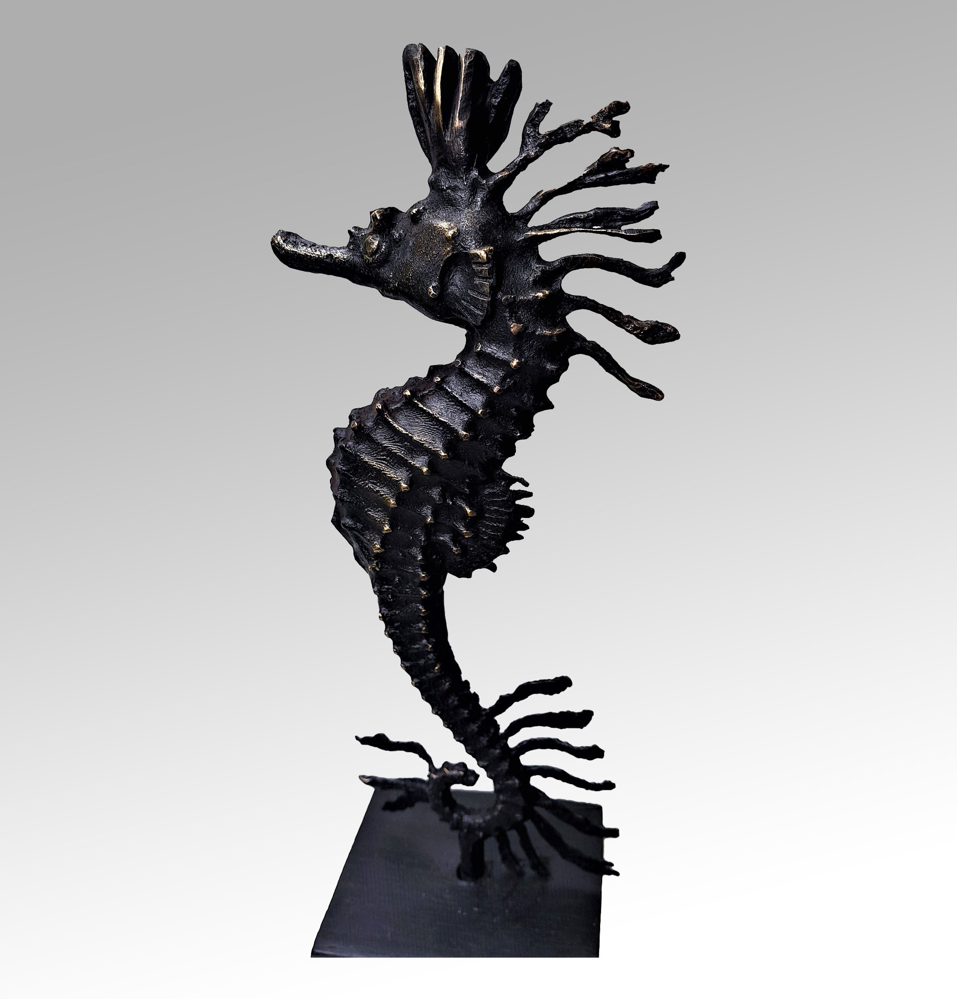 Sculpture bronze - Hippocampe - Sea Horse - Les Hélènes - Antibes - Pièce unique